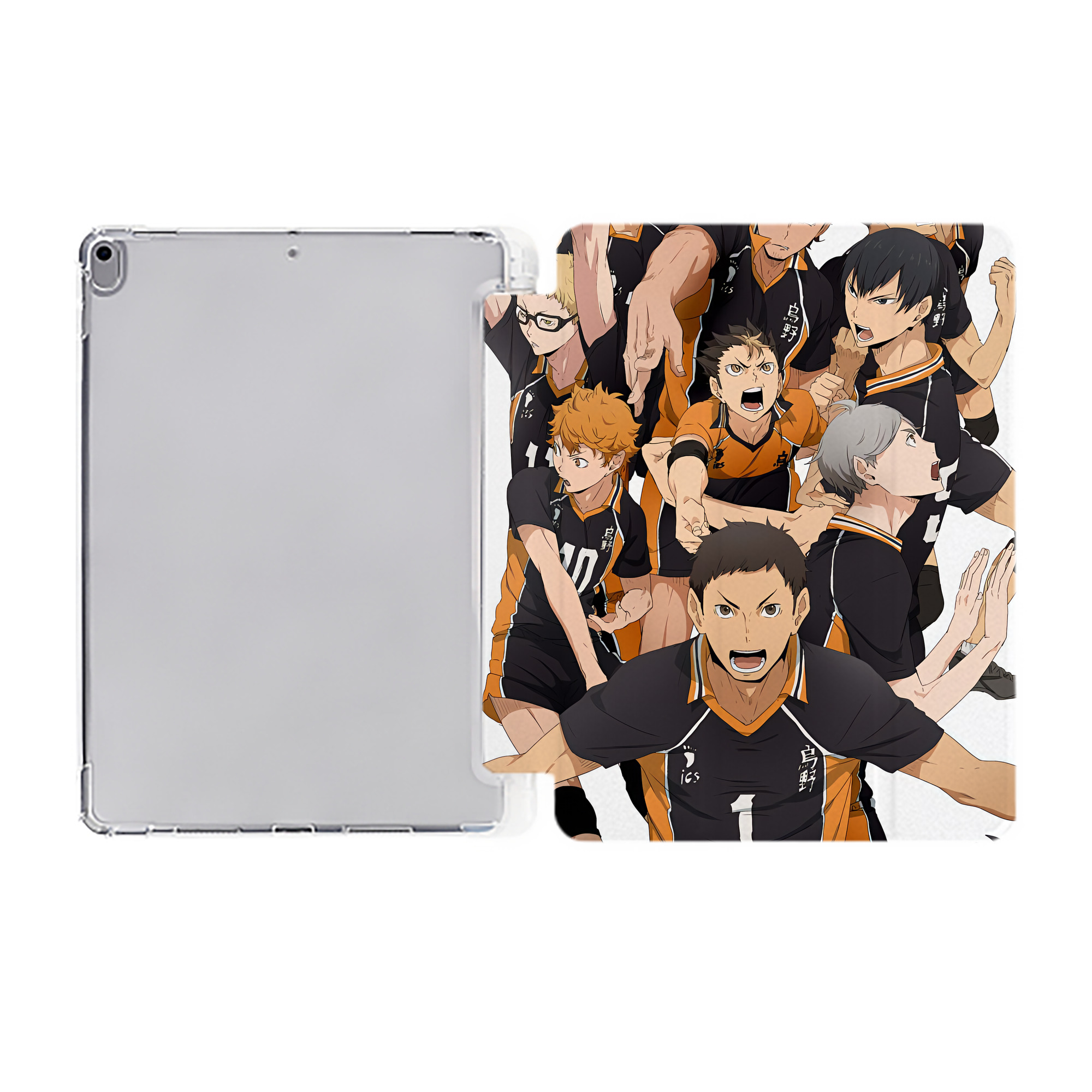 （画像用） ハイキュー!! Haikyu!! IPad ケース ペン収納付き 三つ折りスタンド PUレザー×シリコン 対応機種9.5/10.5/10.9インチ